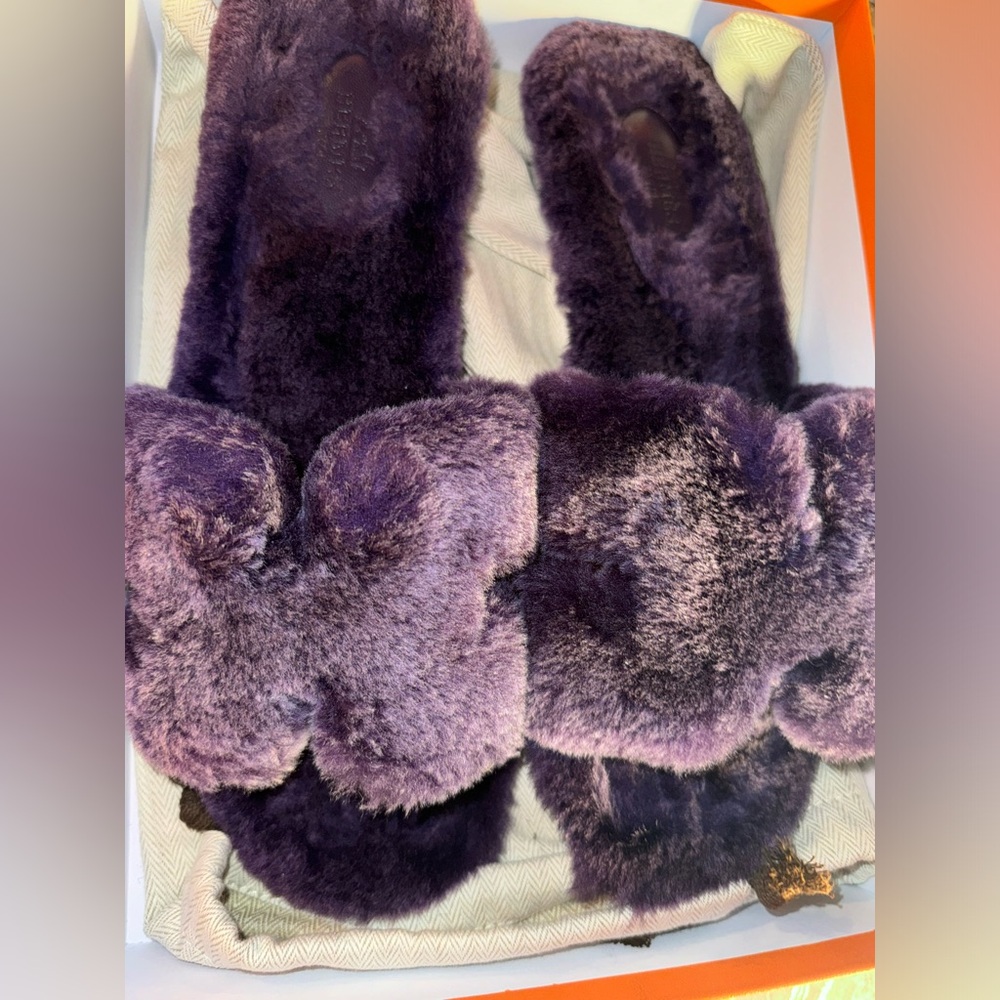 HERMES FUR SLIDES